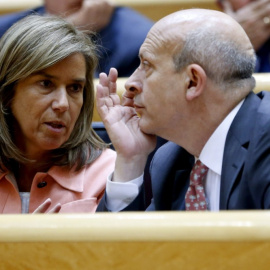 La exministra de Sanidad, Ana Mato, y el titular de Educación, José Ignacio Wert, en el Congreso. Archivo EFE