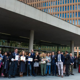 Fiscales y jueces se han concentrado este mediodía en la Ciutat de la Justicia. EFE