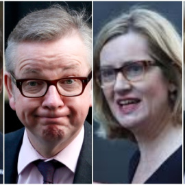 Jeremy Hunt, Michael Gove, Amber Rudd y Boris Johnson, algunos de los candidatos para suceder a Theresa May. / REUTERS