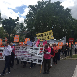 Manifestación en Madrid de los afectados por las estafas de Fórum y Afinsa. / @ADICAE