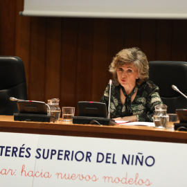 María Luisa Carcedo, durante su intervención en la inauguración del IV Congreso Interés Superior del Niño. / EP