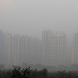 Edificios envueltos por la contaminación en Noida, en las afueras de Nueva Delhi (India). REUTERS / Anushree Fadnavis