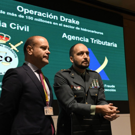 04/04/2019 - La Unidad Central Operativa (UCO) de la Guardia Civil y la Agencia Tributaria han detenido a 21 miembros de dos grupos criminales en el mayor golpe al fraude del IVA en el sector de los hidrocarburos. / EFE