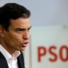 Pedro Sánchez, líder del PSOE, en una rueda de prensa el 5 de Septiembre/REUTERS