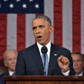 Barack Obama, durante su discurso sobre el Estado de la Unión. - REUTERS