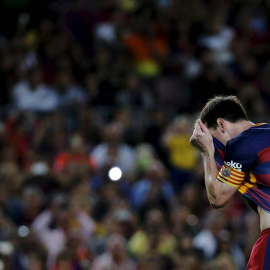 Messi, durante un partido con el Barça. / SUSANA VERA (REUTERS)