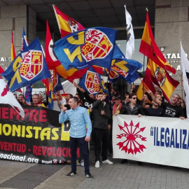 Imagen de la concentración de la ultraderecha en Barcelona./ EP