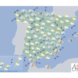 Previsión meteorológica para el lunes 2 de diciembre. / AEMET