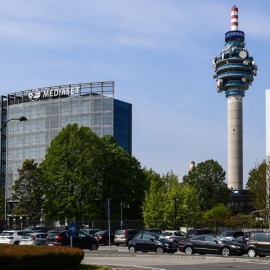 Vista de la sede del Grupo Mediaset, en Milán. AFP/ Miguel Medina