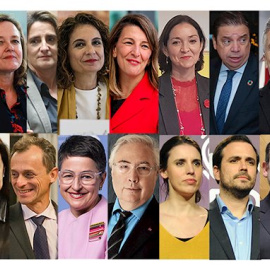 Ministros del Gobierno PSOE y Unidas Podemos que se conocen hasta ahora. / EUROPA PRESS