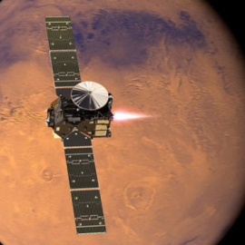 Recreación de la nave ExoMars cerca de Marte. ESA