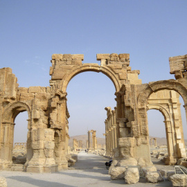 El antiguo Arco del Triunfo de Palmira, destruido por ISIS el pasado septiembre. REUTERS