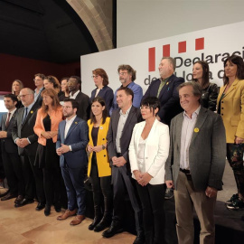 Firmantes de la Declaració de la Llotja de Mar del 25 d'Octubre de 2019./ Europa Press