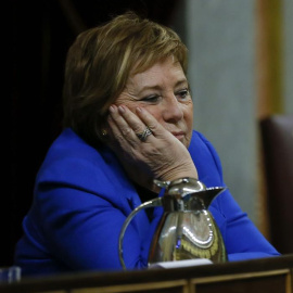 La vicepresidenta del Congreso, Celia Villalobos, con gesto cansado, durante el Debate del Estado de la Nación. EFE