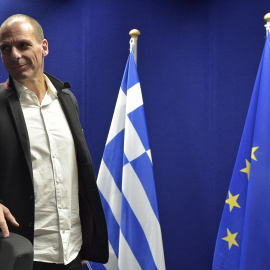 Varoufakis, la semana pasada en la reunión del Eurogrupo en Bruelas. /REUTERS