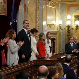 El rey Felipe VI durante su discurso en la apertura de las Cortes. / EFE