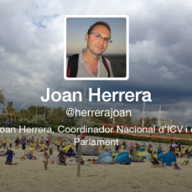 Perfil de Twitter de Joan Herrera.