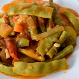  Judías verdes con tomate o fasolakia ladera.