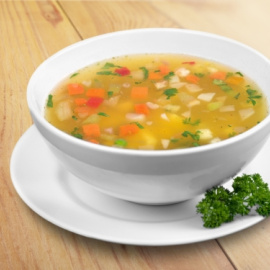 Sopa juliana de verduras.