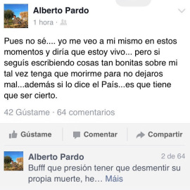 Comentario de Alberto Pardo Touceda en su Facebook.