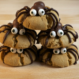 Galletas de araña para Halloween.