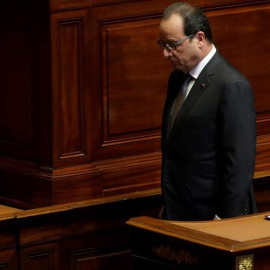 François Hollande, tras su discurso en Versalles. / EFE