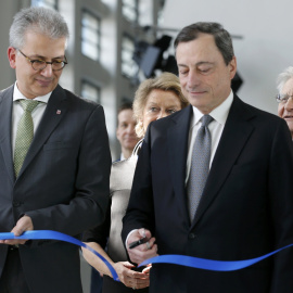 Mario Draghi inaugura la nueva sede del BCE. / REUTERS