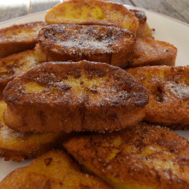 Receta de torrijas de Semana Santa. 