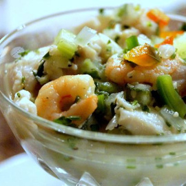 Ceviche de merluza. 