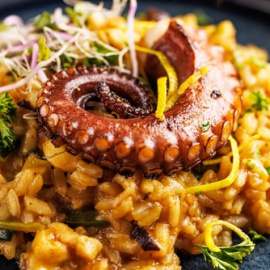 Risotto de pulpo. 