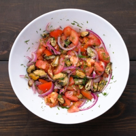 Ensalada de mejillones. 