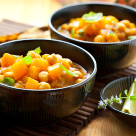 Garbanzos con calabaza. 