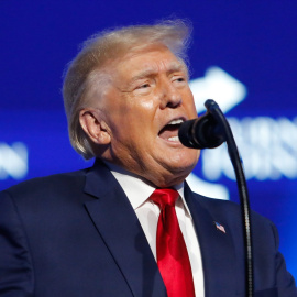 El expresidente de los Estados Unidos, Donald Trump, habla durante la octava Cumbre Anual de Acción Estudiantil de Turning Point USA en el Centro de Convenciones de Tampa en el centro de Tampa, a 23 de julio de 2022, en Tampa (EEUU). Foto: 