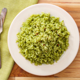 Arroz poblano o arroz verde. 