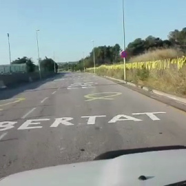 Carretera que porta a la presó de Lledoners, on seran ingressats part dels presos polítics catalans