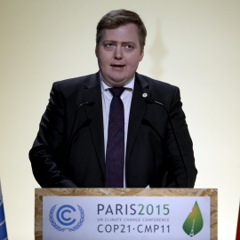 Sigmundur Gunnlaugsson en la cumbre del clima de París en noviembre de 2015. /REUTERS