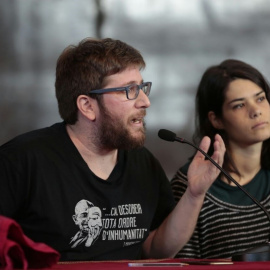 Miguel Urban e Isabel Serra, de Anticapitalistas. E.P.