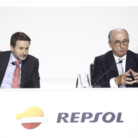 Antonio Brufau y Josu Jon Imaz en la Junta de Accionistas de Repsol. E.P.