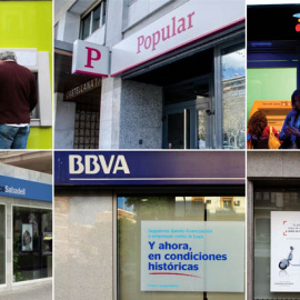 Oficinas de los principales bancos españoles, Bankia, Popular, Caixabank, Sabadell, BBVA y Santander. EFE/E.P./REUTERS