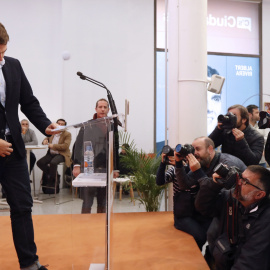 El presidente de Ciudadanos, Albert Rivera, durante la rueda de prensa que ha ofrecido tras la reunión de la Ejecutiva Nacional del partido. EFE/Ángel Díaz