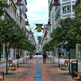 Tramo de la Rúa Rosalía de Castro (Pontevedra) peatonalizada / Wikipedia Commons