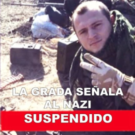 Suspendido: la grada señala al nazi