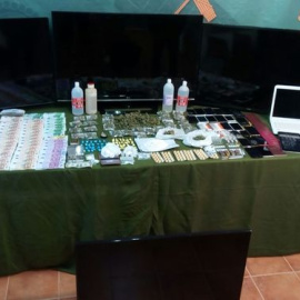 El dinero y la cocaína incautada por los agentes Villanueva de los Infantes, Ciudad Real.-EUROPA PRESS