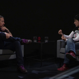 Anna Gabriel, diputada en el Parlament de Catalunya por la CUP, durante su entrevista con Pablo Iglesias en 'Otra Vuelta de Tuerka'.