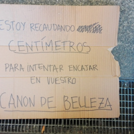 "Estoy recaudando centímetros para intentar encajar en vuestro canon de belleza". Sandra Rodríguez