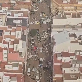 Vista aérea de la devastación provocada por la DANA en València