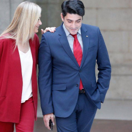 El alcalde de Alcorcón, David Pérez, junto a la presidenta de la Comunidad y de la Gestora del PP de Madrid, Cristina Cifuentes, en una imagen de archivo. Foto: COMUNIDAD DE MADRID