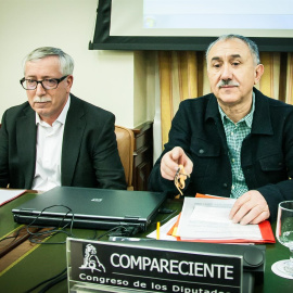 os secretarios generales de CC.OO., Ignacio Fernández Toxo, y de UGT, Pepe Álvarez/ CONGRESO