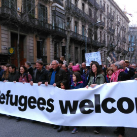 Manifestants en solidaritat amb refugiats