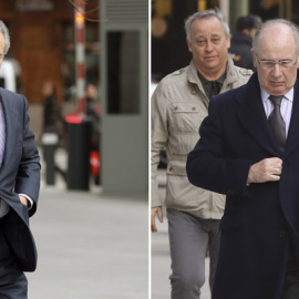 Miguel Blesa, a la derecha, y Rodrigo Rato, a su llegada a la Audiencia. | EFE